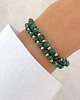 bransoletki z kamieni naturalnych Bransoletki na gumce - malachit z hematytem 4