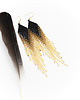 kolczyki - inne Czarno złote, delikatne kolczyki piórka 2
