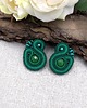 kolczyki soutache Largo kolczyki sztyfty sutasz z agatem zielone małe lekkie 2