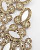 kolczyki soutache Kolczyki żyrandole - złoto i biel, barokowe 4