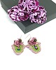 kolczyki soutache Różowo-zielone kolczyki sutasz - kolekcja Flora 2