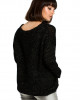 swetry damskie  Sweter ze złotą nitką - czarny (BK-004) 1