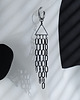 kolczyki - inne Długie industrialne kolczyki z trójkątami i łańcuchami 3