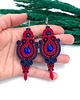 kolczyki soutache Kolczyki sutasz granatowo czerwone kolorowe Margo długie energetyczne 1