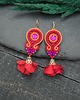 kolczyki soutache Kolczyki sutasz kolorowe czerwień pomarańcz róż Cleo z kwiatkiem 2
