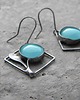 kolczyki wire wrapping Świetlisty błękit  -  kwiaty   -  kolczyki 2