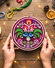 Ozdoby na ścianę Koguty łowickie - bordo, haft w tamborku 20 cm 2