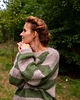 swetry damskie Sweter w paski, zielony sweter, sweter z alpaki 6