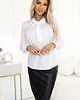 bluzki z długim rękawem damskie 140-26 Biznesowa bluzka z długim rękawkiem i wiązaniem z przodu - BIAŁA 4