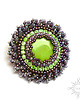 broszki Fleur Violette, broszka z jadeitem, beading, haft 1
