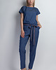 kombinezony damskie Kombinezon z paskiem, KB107 jeans 1