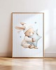 obrazy i plakaty do pokoju dziecięcego Plakat Na Ścianę Dla Chłopca Niebieskie króliczki nr. 2 1