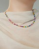 chokery Naszyjnik z pastelowych kamieni - różowy mix 1