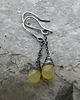 kolczyki wire wrapping Żółty chalcedon - sztyfty 3