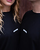 t-shirt damskie Czarna koszulka oversized z napisem BONJOUR 7