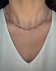 naszyjniki - inne Naszyjnik z kamieni naturalnych Rodonit 2 mm pozłacany z zawieszką 3