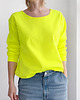 bluza bez kaptura damska Bluza fluo żółta z szerokim dekoltem 2