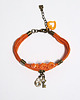 bransoletki na sznurku Bransoletka - Kluczyk, kłódka - rzemienie, pomarańczowa 1