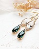 Biżuteria ślubna Długie, kryształowe kolczyki ślubne ETHERICA EMERALD 3