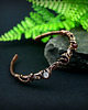 bransoletki wire wrapping Miedziana bransoleta mankietowa z rubinem 9