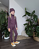 legginsy i getry dla dziewczynki Legginsy dziecięce prążek śliwka 3