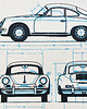 grafiki i ilustracje WYDRUK NA TEKTURZE 30X40 cm PORSCHE 356 3