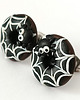 kolczyki z masy plastycznej Kolczyki sztyfty donut z pająkiem i pajęczyną na Halloween 3