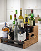 skrzynki, kufry i pudła Przenośny regał John Paddle na butelki z drewna sosnowego z uchwytami - Burned 1