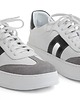 sneakersy damskie Sneakersy skórzane -  biało/czarne/popiel  (7205) 1