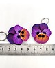 kolczyki z masy plastycznej Kolczyki bratki fioletowe wiszące handmade, kwiaty z gliny polimerowej 1