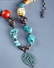 korale Boho style masywny kolorowy naszyjnik z minerałów handmade prezent z klasą 4