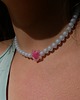 chokery Niebieski naszyjnik choker z koralików różowa gwiazda 2