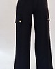 spodnie materiałowe damskie Szerokie czarne  spodnie palazzo z kieszeniami  r 36-56 3