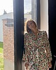 szlafroki damskie Szlafrok narzutka kimono w drobne kwiaty na czarnym 4