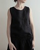 topy damskie Top lniany 100%, czarny 1