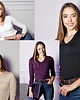 bluzki z długim rękawem damskie Bluzka z długim rękawem Longsleeve V-neck czarna 2