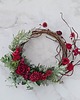 wianki bożonarodzeniowe Fantazyjny asymetryczny wianek czerwień (26cm) 1