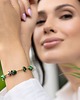 bransoletki - inne Bransoletka z zieloną muszlą - złote hematyty 1