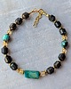 bransoletki z kamieni naturalnych Zapinana pozłacana bransoletka z turkusami i chryzokolą 2