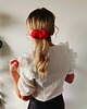 spinki i klamry do włosów Scrunchie spinka klamra jedwabna płomienna czerwień 5