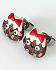 kolczyki z masy plastycznej Świąteczne kolczyki pudding świąteczny 1
