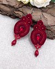 kolczyki soutache Verra kolczyki sutasz bordowe wiszące z kryształkami 2