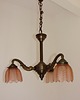 lampy wiszące Żyrandol Art Deco z brązu, lata 20. 7