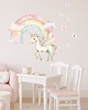 naklejki ścienne do pokoju dziecka Naklejka ścienna Tęcza, Jednorożec i Motylki A253 2
