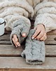 rękawiczki damskie Mitenki z alpaki z warkoczami LULLABY 100 % alpaka szare 3