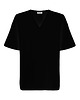 t-shirt damskie Czarny t-shirt vneck bawełniany cheer oversize 1