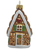 bombki Ręcznie malowana bombka szklana brązowy piernikowy domek zdobiony brokatem 2
