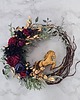 wianki bożonarodzeniowe Elegancki wieniec ze złotym koniem (26cm) 2