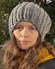 czapki damskie Gruba zimowa czapka 100% wełna szara 4