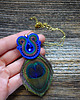 wisiory Peacock eye- wisior soutache z piórkiem 3